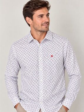 Ariat White Long-Sleeve Shirt with Multicolor Geometric Print